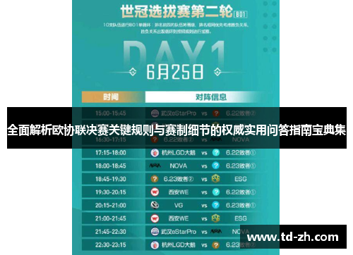 全面解析欧协联决赛关键规则与赛制细节的权威实用问答指南宝典集